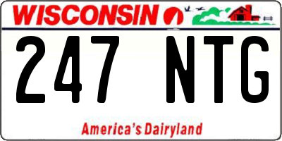 WI license plate 247NTG