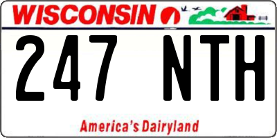 WI license plate 247NTH