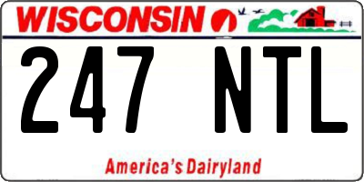 WI license plate 247NTL
