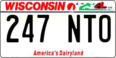 WI license plate 247NTO