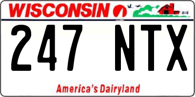 WI license plate 247NTX