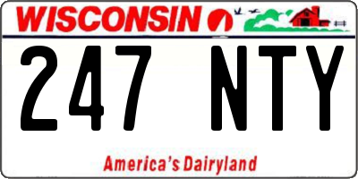 WI license plate 247NTY