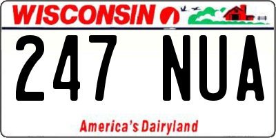 WI license plate 247NUA
