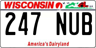 WI license plate 247NUB