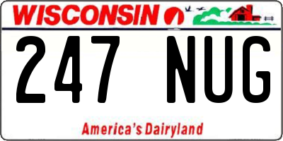 WI license plate 247NUG
