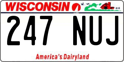 WI license plate 247NUJ