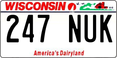 WI license plate 247NUK