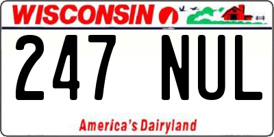 WI license plate 247NUL
