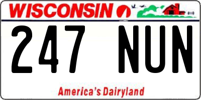 WI license plate 247NUN