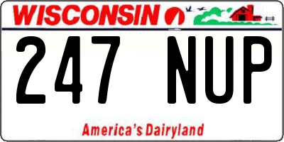 WI license plate 247NUP