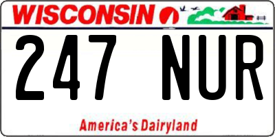 WI license plate 247NUR
