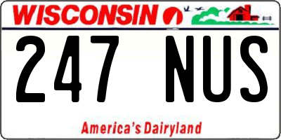 WI license plate 247NUS