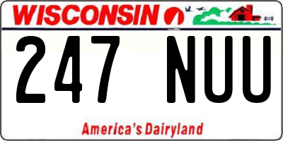 WI license plate 247NUU