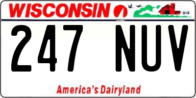 WI license plate 247NUV