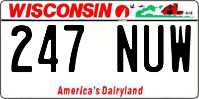 WI license plate 247NUW