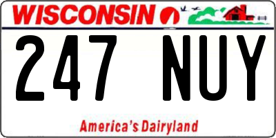 WI license plate 247NUY