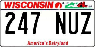 WI license plate 247NUZ