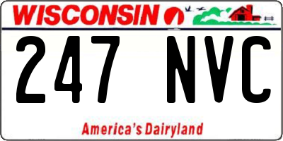 WI license plate 247NVC