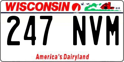 WI license plate 247NVM