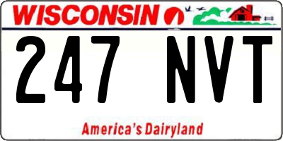 WI license plate 247NVT