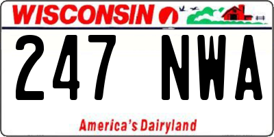 WI license plate 247NWA