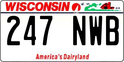 WI license plate 247NWB