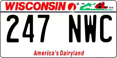 WI license plate 247NWC