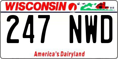 WI license plate 247NWD