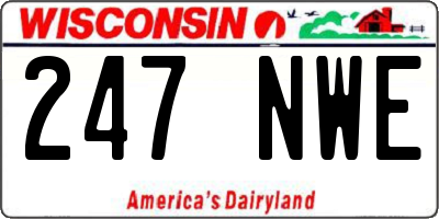 WI license plate 247NWE