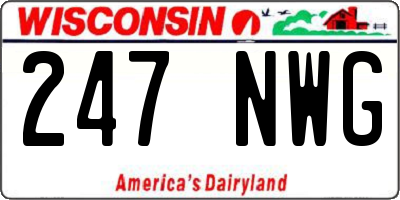 WI license plate 247NWG