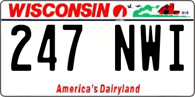 WI license plate 247NWI