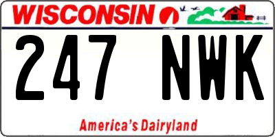 WI license plate 247NWK