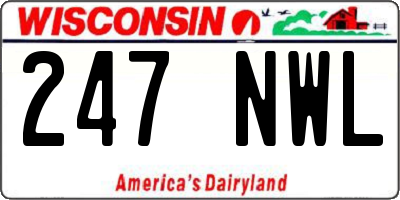 WI license plate 247NWL