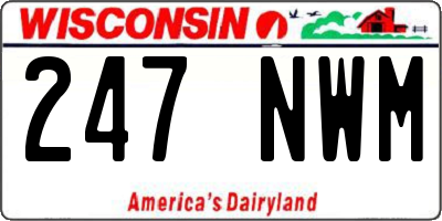 WI license plate 247NWM