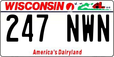 WI license plate 247NWN