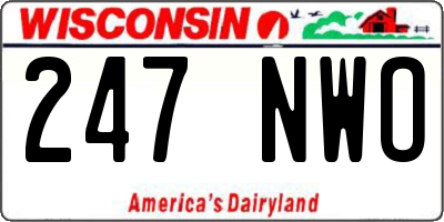 WI license plate 247NWO