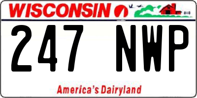 WI license plate 247NWP
