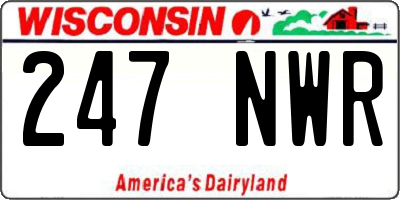 WI license plate 247NWR