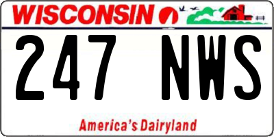WI license plate 247NWS