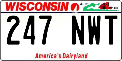 WI license plate 247NWT