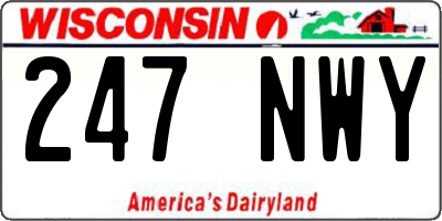 WI license plate 247NWY