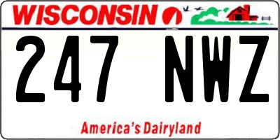 WI license plate 247NWZ