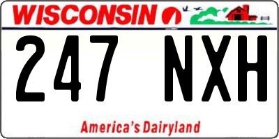 WI license plate 247NXH