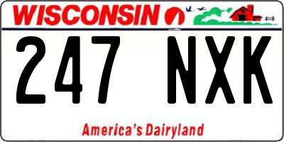 WI license plate 247NXK