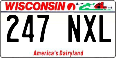 WI license plate 247NXL