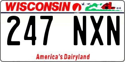 WI license plate 247NXN
