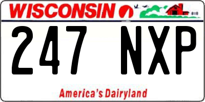 WI license plate 247NXP