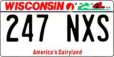WI license plate 247NXS