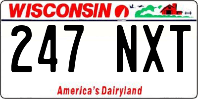 WI license plate 247NXT