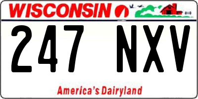 WI license plate 247NXV